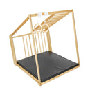 Klettergerüst, Sicherheitsmatte, Holzrutsche, Ringe, Tau, Hängeschaukel mit Rückenlehne