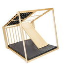 Klettergerüst, Sicherheitsmatte, Holzrutsche, Ringe, Tau, Hängeschaukel mit Rückenlehne