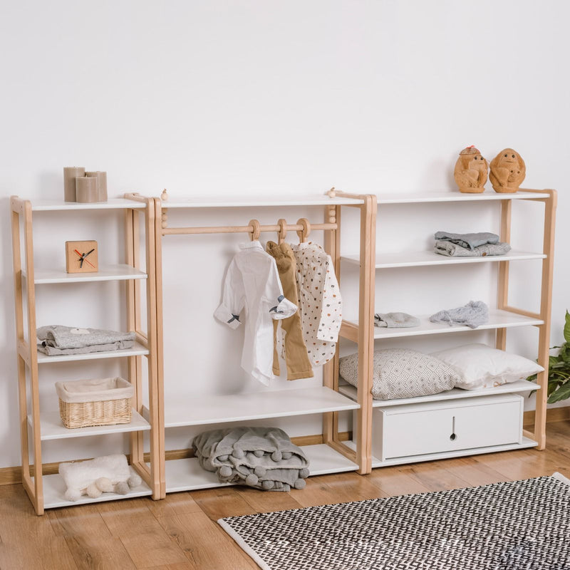 Garderobe mit Regal + 2 Maxi Regale - Montessori®