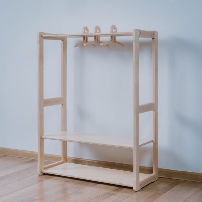 Garderobe mit Regal kombiniert mit Maxi-Regal - Montessori®