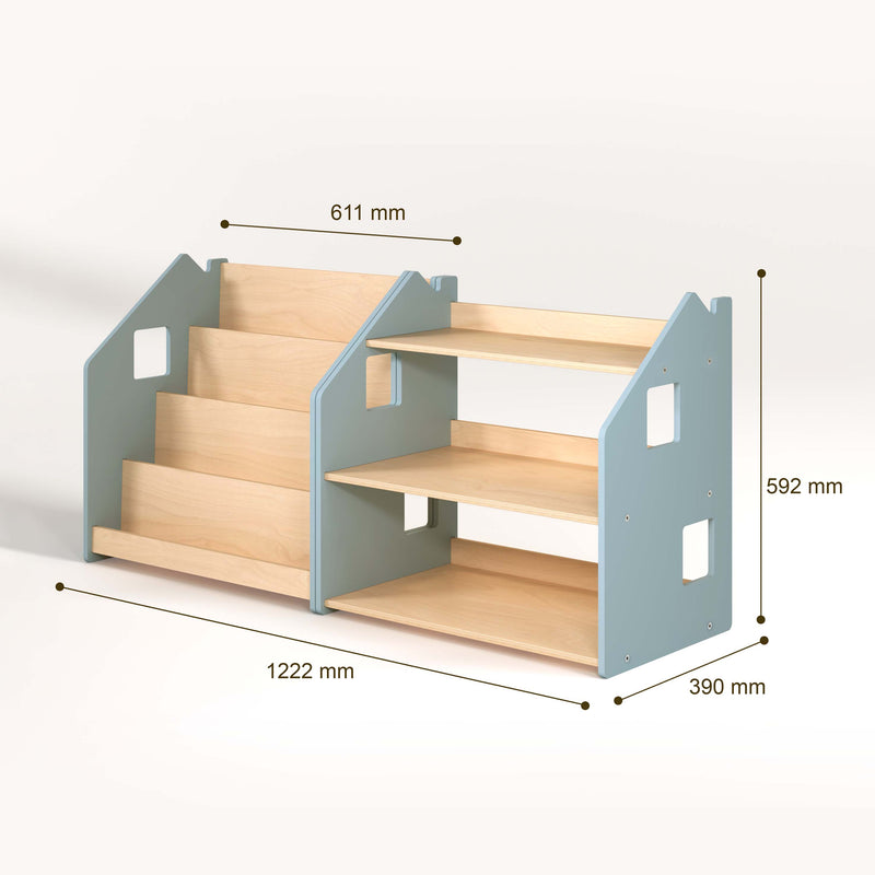 Bücherregal & Spielzeugregal - Blau - Montessori®