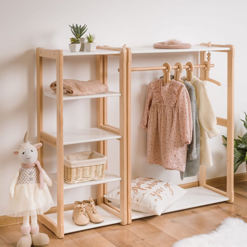 Garderobe ohne Regal in Kombination mit Maxi-Regal - Montessori®