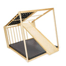 Klettergerüst, Sicherheitsmatte, Holzrutsche, Ringe, Tau, Hängeschaukel mit Rückenlehne